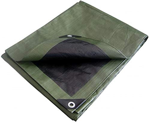 FISHBULL Qualitätswerkzeuge Gewebeplane 3x4 m grün/schwarz 150 g/m² | Abdeckung für Holz-Stapel und Baumaterial