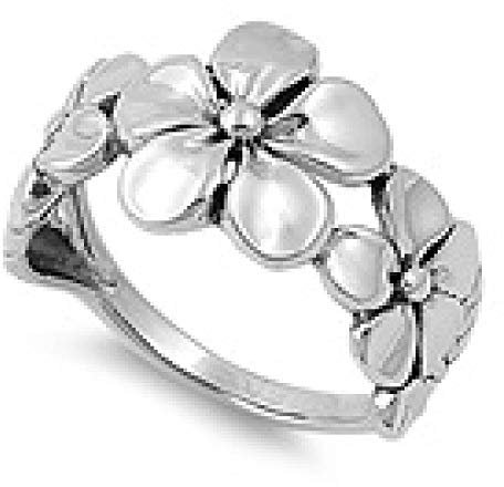 kleine Schätze - Damen-Ring/Verlobungsring - 925 Sterlingsilber - Plumeria