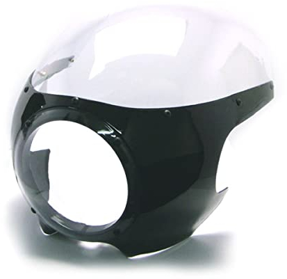 Carénage Bulle De Moto pour Projet Rétro Cafe Racer En Noir Brilliant avec Bulle Transparente