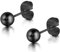 Flongo 5mm Edelstahl Perlen Ohrstecker schwarz Gestüt Stecker Ohrringe Ohrstecker Ohrhänger Schwarz Kugel Kugel Perle Perlen Runde Kreis Circle Herren,Damen