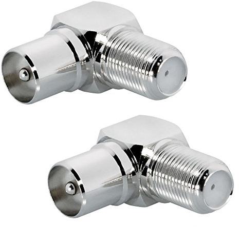 HD TV Adapter IEC 9,5mm Winkeladapter 2x Stecker Antenne Kabel Sat F-Adapter ARLI