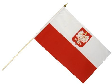 STOCK Bandiera POLONIA CON AQUILA – 30 x 45 cm