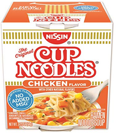 Nissin Cup Nudeln, Huhngeschmack, Ramen, Nudelsuppe, Familienpackung (enthält 6 Tassen)