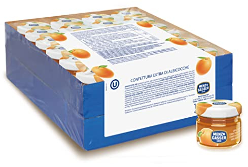 Menz&Gasser Confettura Extra di Albicocche Monodose Premium Quality, con Frutta di Alta Qualità, 100% Made in Italy, 48 Vasetti x 28 g