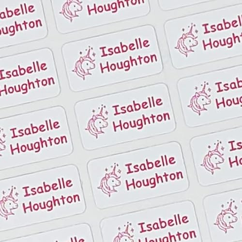 60 Just Stick Clothing Name Tags/Labels- No Sew or Iron for School Children, Care Home