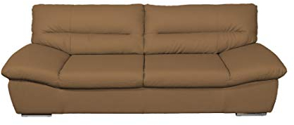 Mivano 3er-Ledersofa William / 3-Sitzer Sofa in Echtleder und modernem Design / 231 x 87 x 100 / Leder braun