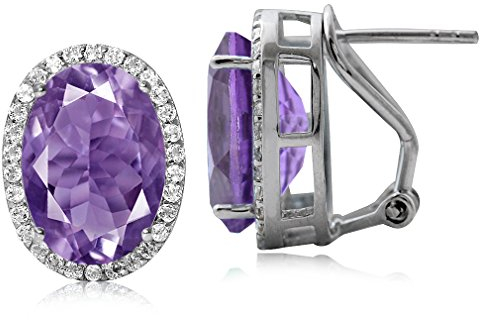 Silvershake Omega-Ohrclips aus Sterlingsilber für Damen (10,72 Karat)
