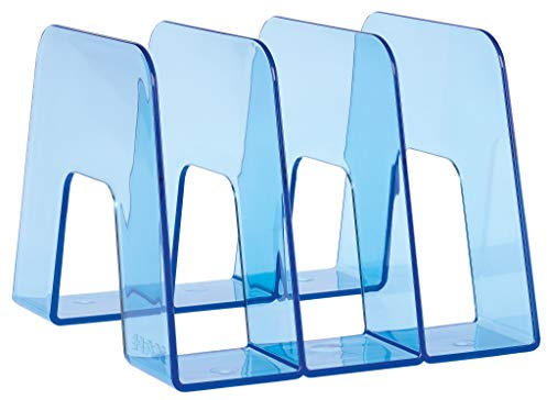 HAN Katalogsammler SORTER – Prospekthalter zum Austellen mit 3 Fächern für DIN A4/C4 – 209 x 224 x 163 mm (B x T x H) – Transparent-Blau
