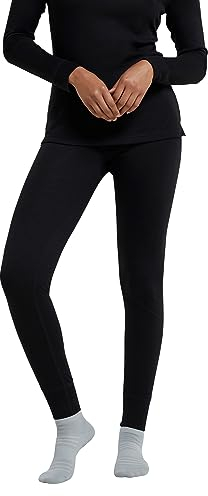 Mountain Warehouse Talus Women Thermal Baselayer Pants - Lightweight, Breathable & Quick Drying Ladies Leggings - for Travel, Hiking, Camping, Skiing, Snowboard Black Women's Size 16