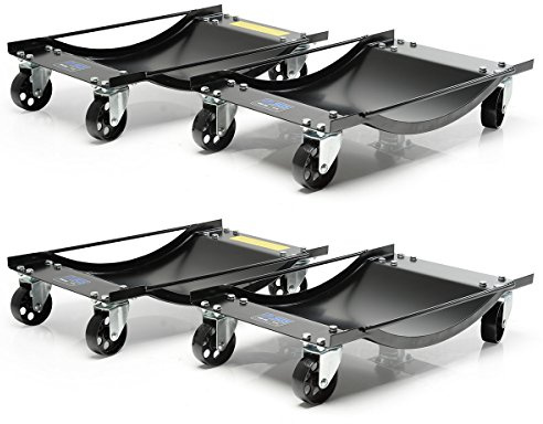 SGS Set Of 4 Wheel Dollies For Passenger Vehicle Positioning - 450kg Per Dolly