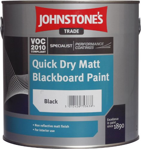 2.5LTR - JOHNSTONE'S QUICK DRY MATT BLACKBOARD PAINT BLACK