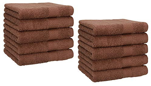 Betz 10 Stück Seiftücher Premium 100% Baumwolle Seiflappen-Set 30x30 cm Farbe nuss