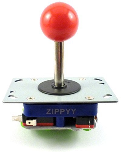 Zippyy Ball Top Long Shaft Arcade Joystick, 2/4/8 Way (Red)