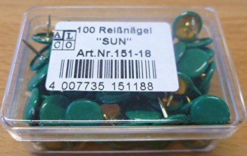 Reißnägel SUN, Kopf-Ø 9,5mm, grün