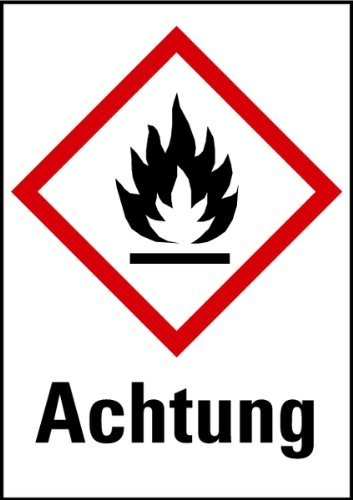 Aufkleber Achtung Entzündlich GHS Etiketten Einzeln 148x105mm