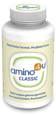 amino4u Aminosäuren Komplex - Mit 8 essentiellen Aminos (EAA & BCAA) im optimalen Verhältnis - Jeweils 1g essentiellen Aminosäuren - Vegan, ohne Zusätze und aus Deutschland - 120 Tabletten