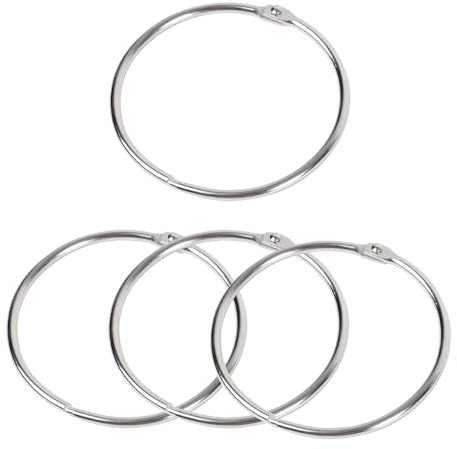sourcing map 4 Stück Großer Buchringe Buchbinderinge Ringbinder Ø8cm Metall-Ringbinder-Verbindungsringe zur Bindung von losen Blättern Schlüsselanhänger