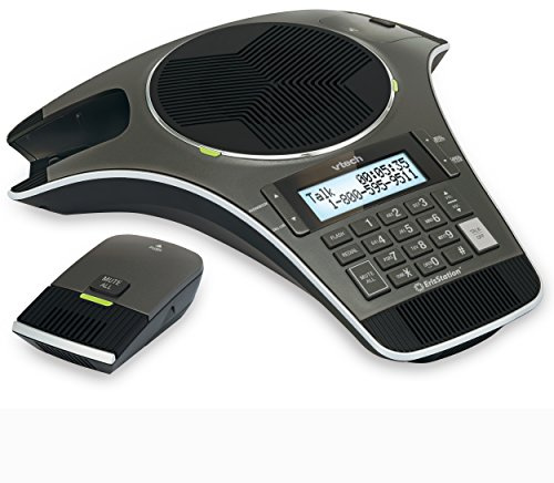 VTech VCS702 ErisStation DECT 6.0 Conference Phone with Two Wireless Mics Using Orbitlink Wireless Technology