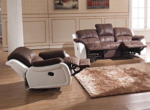 Microfaser Relax Schlafsofas Relaxsofas Fernsehsessel 5129-3+1-PU
