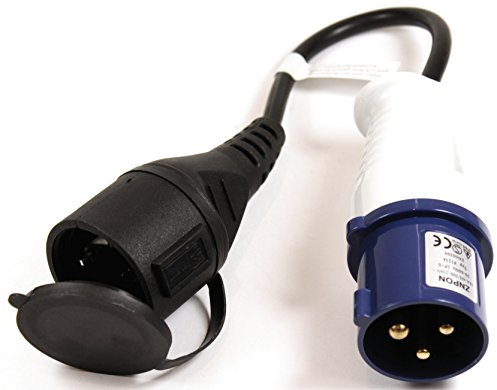 Unbekannt CEE Kupplung 2 Stück Schuko Stecker 16A Camping Adapter Kabel Caravan Boot 323