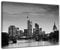 Bilderdepot24 Bild auf Leinwand | Frankfurt Skyline s/w - Deutschland bei Nacht - Deutschland in 80x60 cm als Wandbild | Wand-deko Dekoration Wohnung modern Bilder | 170130