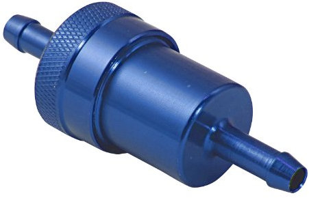 FUEL FILTER 6MM STD ANODISED BLUE
