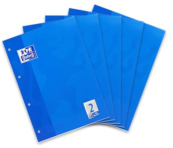 Oxford Arbeitsblätter-Block A4 liniert, Lineatur 2 (2. Klasse), 50 Blatt, blau, 5 Stück