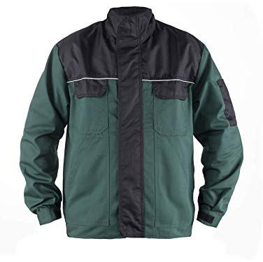 TMG® Arbeitsjacke Herren mit reflektierenden Streifen | strapazierfähig & atmungsaktiv | multifunktional | grün L