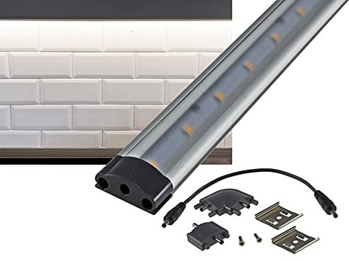 ChiliTec LED Unterbauleuchte 80cm Küchenleuchte Lichtleiste 6Watt 745 Lumen 12Volt Dimmbar Beleuchtung Beleuchtung in Küche Regal Schrank verlängerbar weiß