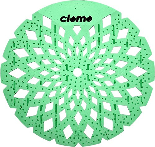 clomo 12 Stück Duftende Urinalsiebe (Urinaleinlage, Pissoir-Einsatz, Urinalsieb, Urinal Sieb) incl. 12 Einweghandschuhe (Duft: Herbe Minze)