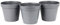 3-er Set Blumenkübel Blumentopf Pflanzkübel Pflanztopf Grau 3 x 19 cm