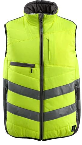 Mascot 15565-249-1718 Grimsby Safe Supreme Padded Water Repellent Class 1 Winter Gilet, Size M, Hi-Vis Yellow/Dark Anthracite