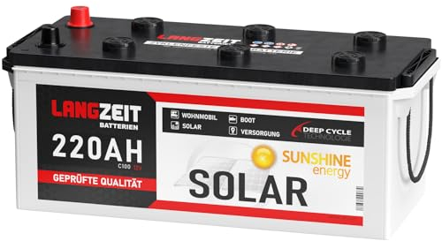 Solarbatterie 220Ah 12V Wohnmobil Boot Wohnwagen Camping Schiff Batterie Solar 180Ah