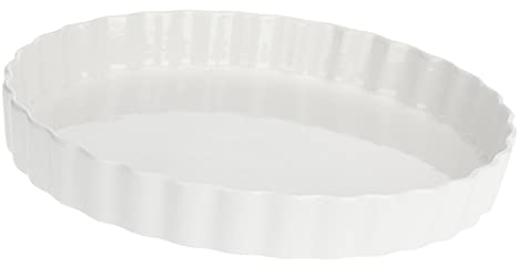 la Porcellana Arezzo Moule à Tarte Plat de Cuisson Boîte Cadeau, Blanc, 28 cm