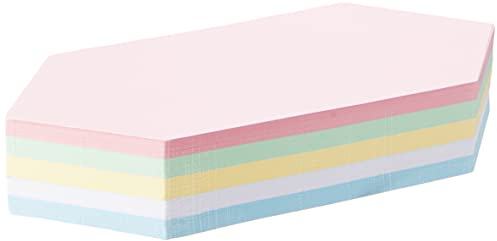 magnetoplan Moderationskarten, Rhombus | BxH 200x95 mm | 500 Stück | Moderationskarten in 5 Pastellfarben | Für Meetings und Präsentationen | FSC-zertifiziert und kunststofffrei verpackt