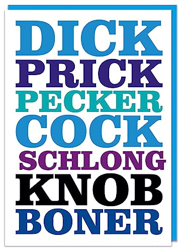 Dick Prick Pecker C*ck Schlong Knob Boner Card
