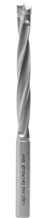 ENT 26405 Holzspiralbohrer mit HW-Kopf, Schaft (S) 10 mm, Durchmesser (D) 10 mm, NL 90 mm, L 140 mm