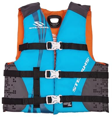 STEARNS Life Jacket for Kids Weighing 50-90lbs, USCG-Approved Type III Life Vest for Children, Youth PFD for Boating, Swimming, Beach, Pool, & Watersports