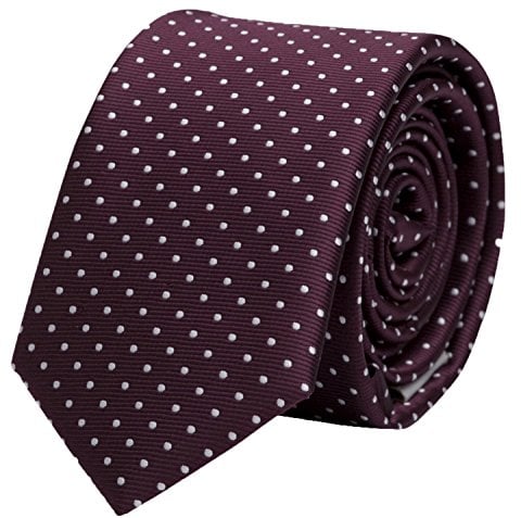 Fabio Farini - Herren Krawatte in 6cm/8cm Breite - Eleganter Breiter Schlips für jeden Anlass - 8cm Weinrot Weiß