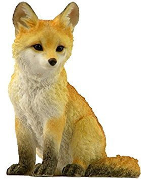 11,4 cm sitzend Fox CUB Deko Figur Statue, orange und weiß