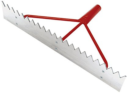 STUBAI Alu-Teerverteiler oder Teerschieber 60cm gezahnt 600x315x100mm, frische Teermasse sowie Sand, Asphalt und Split im Straßenbau und Wegebau
