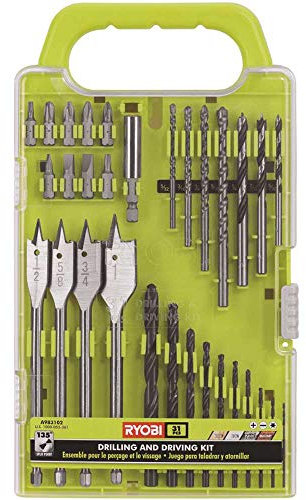 Ryobi A983102 31-Piece Black Oxide Drilling and Driving Bit Kit for Wood, Metal, Plastic, and Masonry