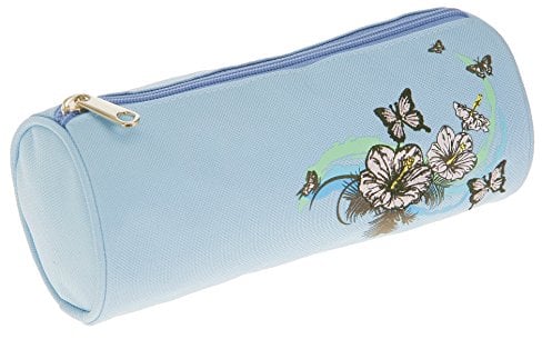 Elephant Faulenzer Mäppchen Rolle Schülermäppchen Stifteetui + Buntstifte (Butterfly Hellblau)