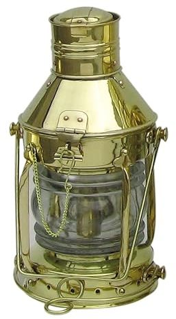 Ankerlampe mit Petroleumbrenner Schiffslampen Messing H=32cm Ø=15cm Sea-Club