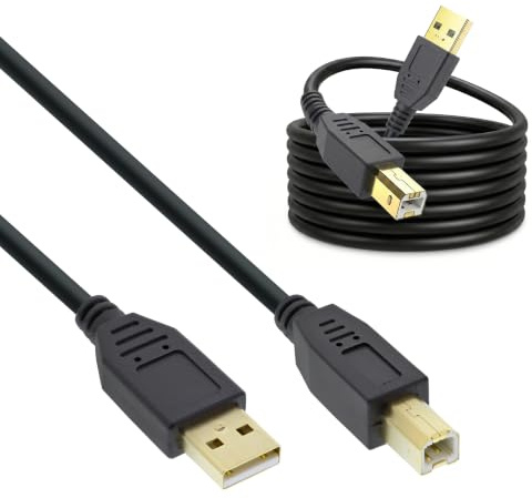 InLine USB 2.0 Kabel, A an B, schwarz, Kontakte gold, 2m