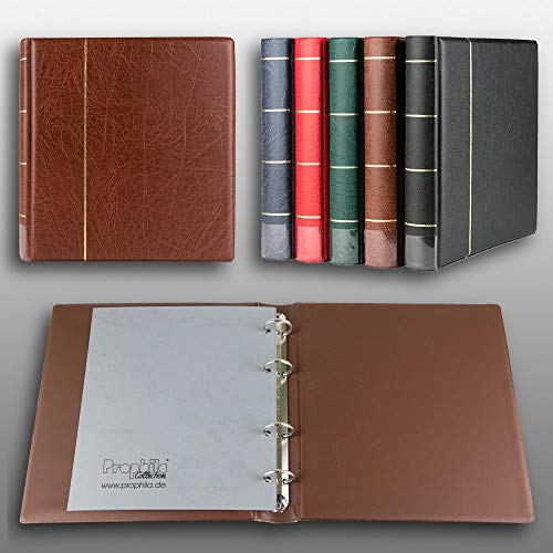 Prophila Collection Album A5 Standard-Ringbinder für Münzen Banknoten Postkarten ETB (braun)