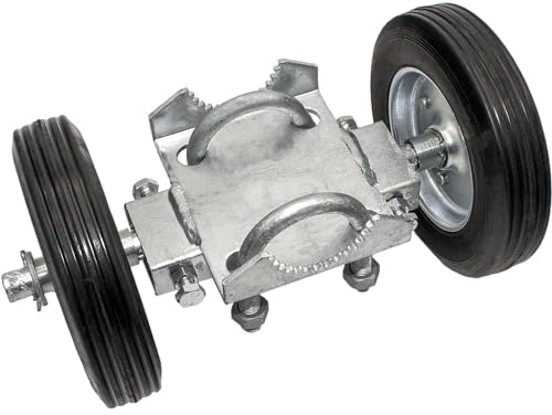 Jake Sales Rolling GATE 6inches Wheel Carrier: for Chain Link Fence Rolling/Sliding Gates - Gate Wheel Rut Runner - 2 Rubber Wheels (axle is 7inches from Wheel to Wheel)