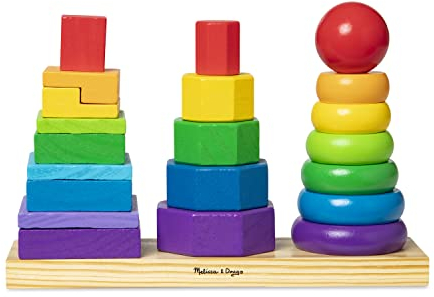 Melissa & Doug geometrischer Stapler | entwicklungsförderndes Spielzeug | motorische Fähigkeiten | Problemlösung | 2+ | Geschenk für Jungen oder Mädchen, 567, Mehrfarben