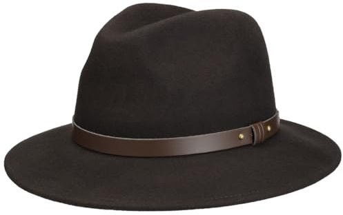 Lierys Fedora Felt Rollable Traveller Water-Repellent Crushable Men Summer Winter Brown