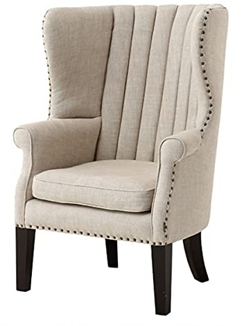 Casa Padrino Luxus Ohrensessel Elegance Chesterfield Leinen Oxford Natural